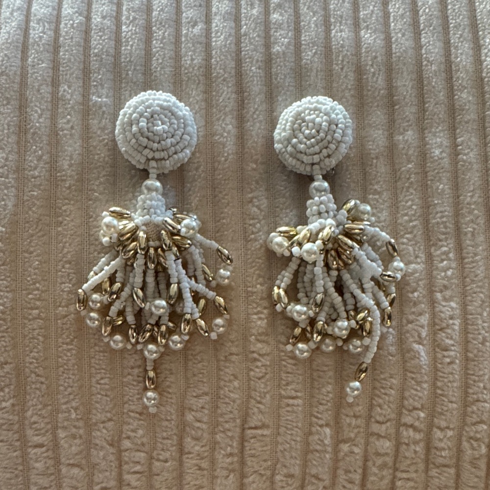 Vintage Beaded Clip On Earrings